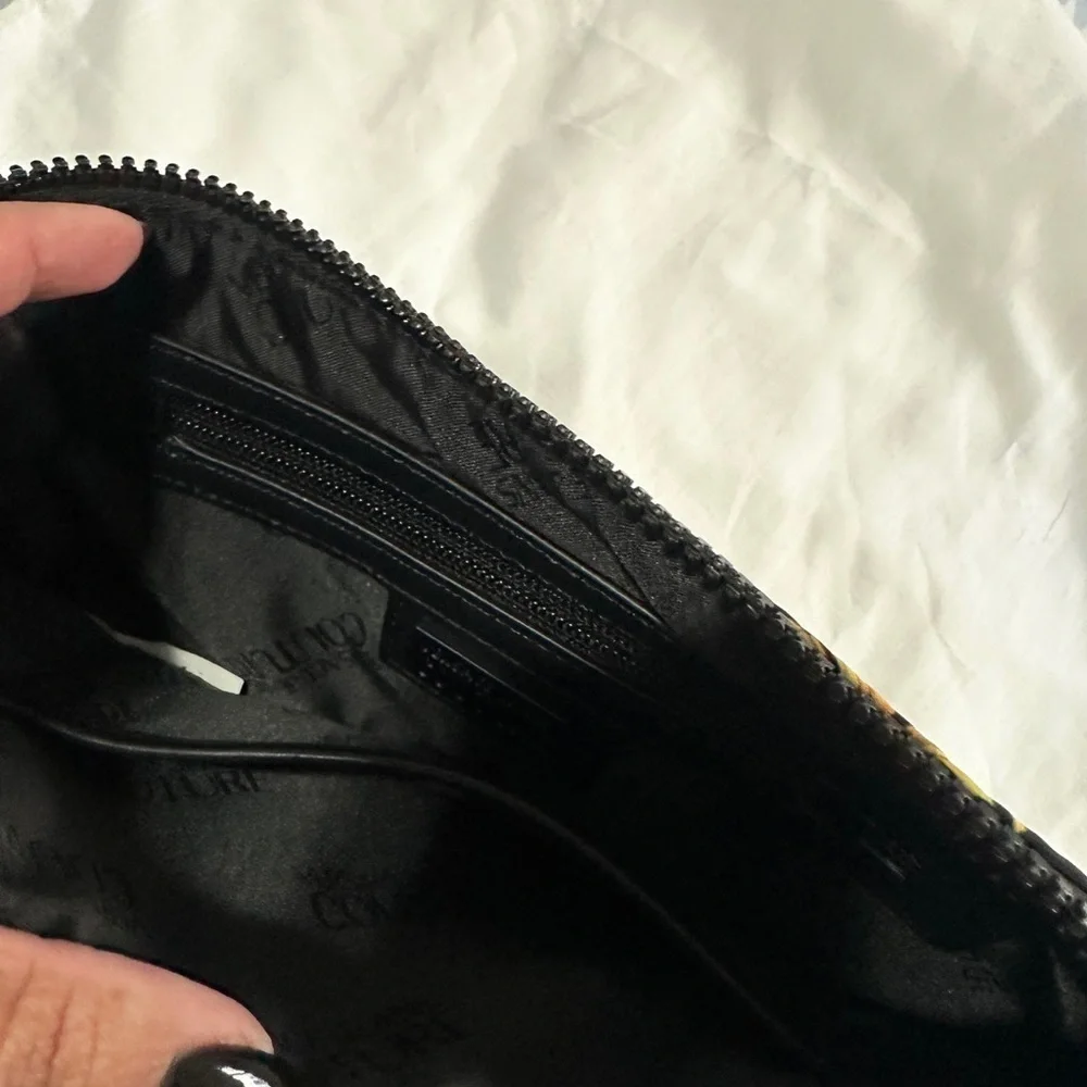 Versace Jeans Collection Black and Gold Wallet with Baroque Design NWOT